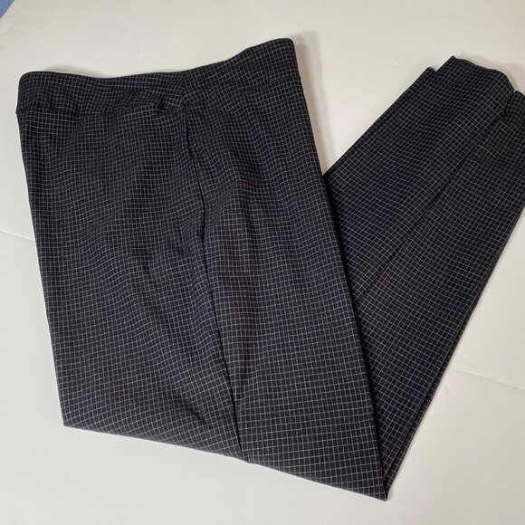 Womens Size 14 Black & White Grid Print Dress Pants By Counterparts - Picture 2 of 7